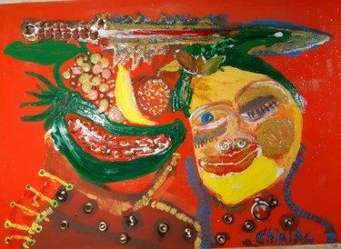 Painting titled "Frutty Phunck" by Adrian Chiriac, Original Artwork, Acrylic Mounted on Other rigid panel
