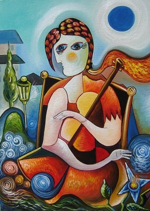 Painting titled "Sing for me" by Adrian Doni, Original Artwork, Oil