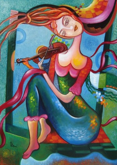 Painting titled "Serenade" by Adrian Doni, Original Artwork, Oil