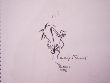 Dibujo titulada "homenaje a basquiat" por Adrian Dordelly, Obra de arte original