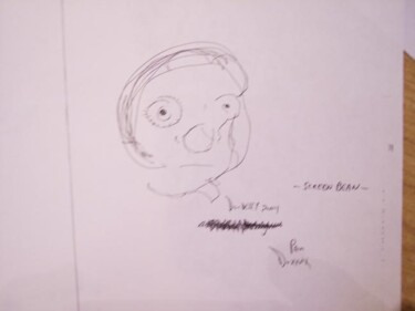 Drawing titled "screen bean" by Adrian Dordelly, Original Artwork