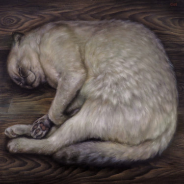 Painting titled "Otto durmiendo" by Adrián Goma, Original Artwork, Oil