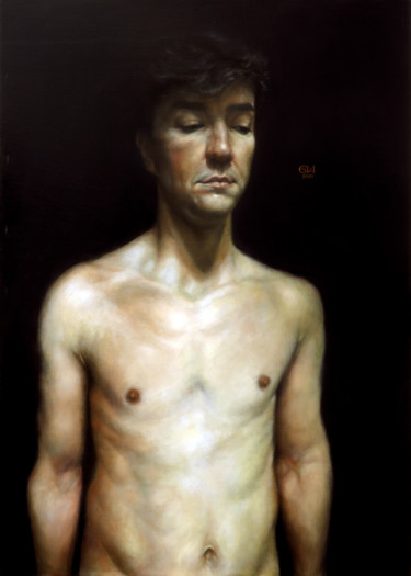 Peinture intitulée "David (Estudio)" par Adrián Goma, Œuvre d'art originale, Huile