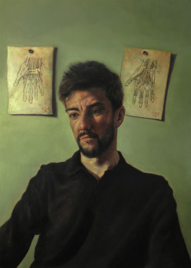 Pintura titulada "El hombre de Vitruv…" por Adrián Goma, Obra de arte original, Oleo