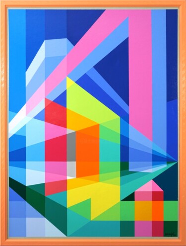 Painting titled "Deconstrucción" by Adrian González, Original Artwork, Acrylic Mounted on Wood Panel