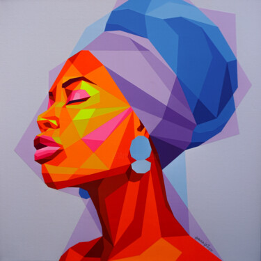 Painting titled "Serena" by Adrian González, Original Artwork, Acrylic Mounted on Wood Stretcher frame