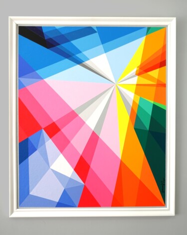Peinture intitulée "Triángulo" par Adrian González, Œuvre d'art originale, Acrylique Monté sur Autre panneau rigide