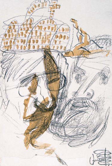 Zeichnungen mit dem Titel ""Self-Portrait"" von Adrian Uncrut, Original-Kunstwerk, Kohle