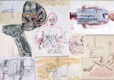 Zeichnungen mit dem Titel "Zwischen Jean-Mare…" von Adrian Uncrut, Original-Kunstwerk, Kohle