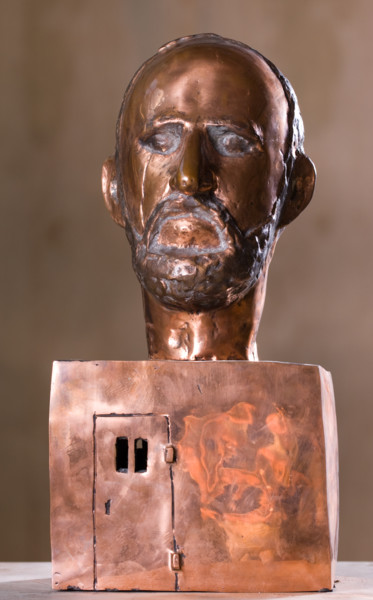 Skulptur mit dem Titel "dissident´s bust" von Adrian Uncrut, Original-Kunstwerk, Bronze