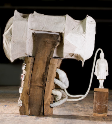 Sculpture titled "Installation (Mothe…" by Adrian Uncrut, Original Artwork, Wood