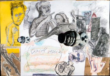 Zwischen unbekanntem Helden und meinem Kreis Drawing titled "Zwischen unbekannte…" by Adrian Uncrut, Original Art, Collages