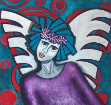 Painting titled "ANGEL" by Audrey, Original Artwork, Acrylic