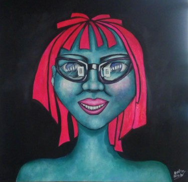 Schilderij getiteld "Selfie" door Audrey, Origineel Kunstwerk, Acryl