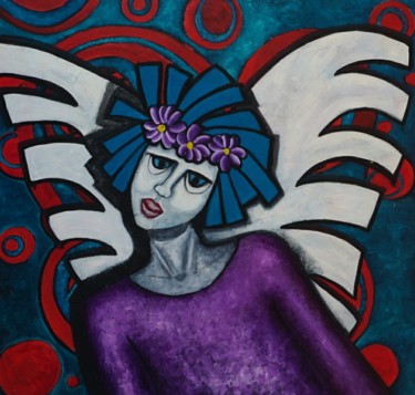Painting titled "Angel" by Audrey, Original Artwork, Acrylic