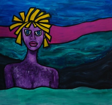 Painting titled "Enojo" by Audrey, Original Artwork, Acrylic