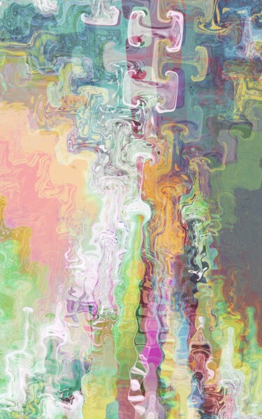 Arts numériques intitulée "Reflets sur l'eau" par Adriana Barsanti, Œuvre d'art originale, Peinture numérique Monté sur Châs…