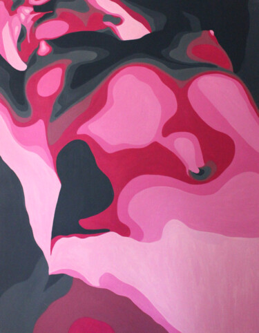 Pittura intitolato "lonely girl in pink" da Adriana Bogdanova, Opera d'arte originale, Olio