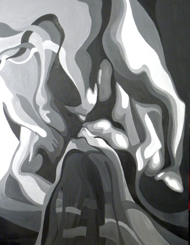 Peinture intitulée "Love in Black and W…" par Adriana Bogdanova, Œuvre d'art originale, Huile