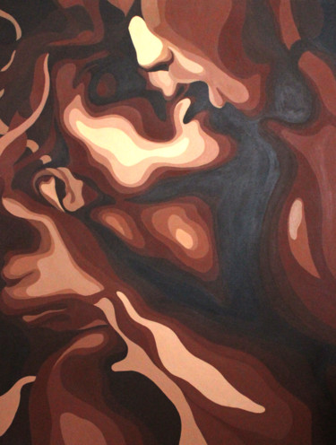 Painting titled "kiss" by Adriana Bogdanova, Original Artwork, Oil