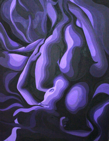 Painting titled "purple love" by Adriana Bogdanova, Original Artwork, Oil