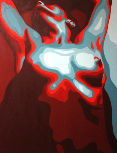 Peinture intitulée "burning girl" par Adriana Bogdanova, Œuvre d'art originale, Huile