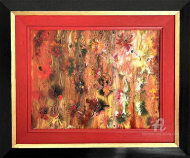 Painting titled "Fiori" by Adriana Cernei, Original Artwork, Acrylic Mounted on Other rigid panel