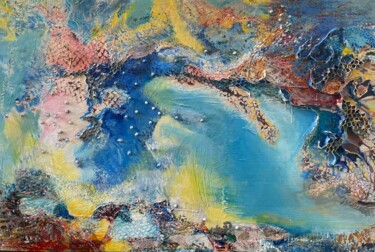 Peinture intitulée "Les eaux de dessous…" par Adriana Kechichian, Œuvre d'art originale, Acrylique Monté sur Châssis en bois