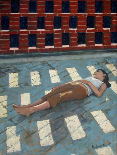 Pintura titulada "Terraza" por Adriana Mufarrege, Obra de arte original, Oleo