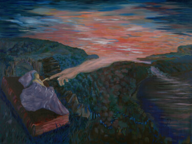 Malarstwo zatytułowany „The Touch of Bliss” autorstwa Adriana Rossarolla, Oryginalna praca, Olej Zamontowany na Drewniana ra…