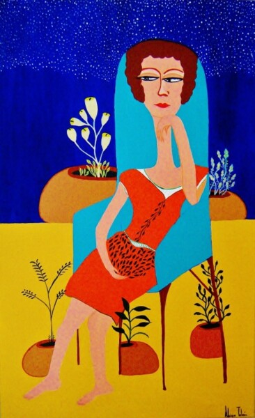 Malarstwo zatytułowany „serie-femmes-assiss…” autorstwa Adriana Tobon, Oryginalna praca, Olej