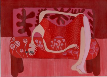 Peinture intitulée "fort-a-l-aise-rouge…" par Adriana Tobon, Œuvre d'art originale, Acrylique