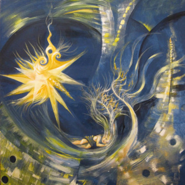 Malerei mit dem Titel "con-estrella" von Adrianat, Original-Kunstwerk, Acryl