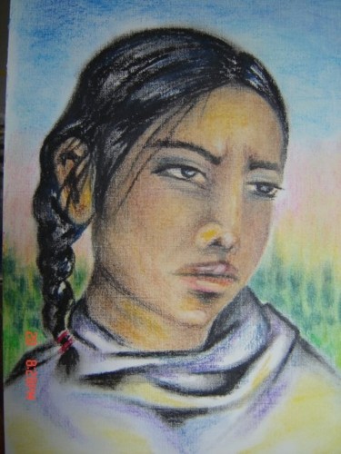 Painting titled "Maria" by Adriana Almanza, Original Artwork