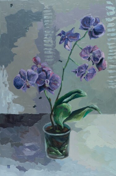 Painting titled "wild Orchid" by Adriana Balynska, Original Artwork, Oil