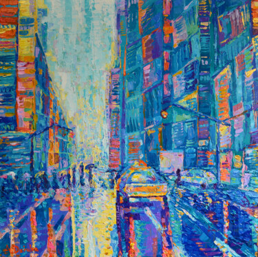 Painting titled "Streets of New York…" by Adriana Dziuba, Original Artwork, Acrylic