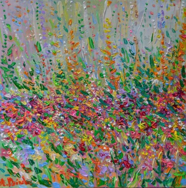 Painting titled "Spring Meadow £2" by Adriana Dziuba, Original Artwork, Acrylic