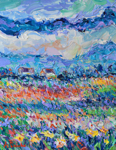 Malerei mit dem Titel "Summer Meadow" von Adriana Dziuba, Original-Kunstwerk, Acryl