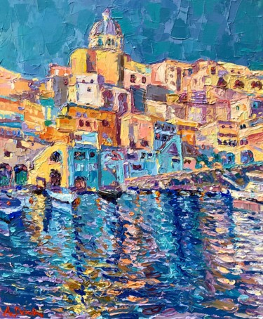 Painting titled "Bay of Naples #4" by Adriana Dziuba, Original Artwork, Acrylic