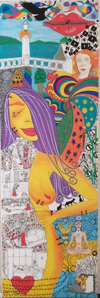 Painting titled "Sonhos" by Adriana Jardim Mayr, Original Artwork, Marker