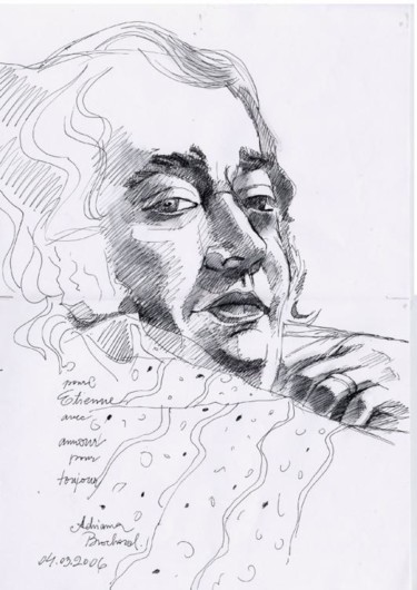 Dessin intitulée "Hommage à Étienne" par Adriana Ureche, Œuvre d'art originale