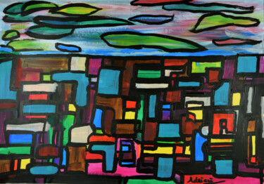 Malarstwo zatytułowany „city of expectations” autorstwa Adriani, Oryginalna praca, Akryl