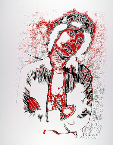 Gravures & estampes intitulée "Mick #1-5" par Henk Adriani, Œuvre d'art originale, Sérigraphie