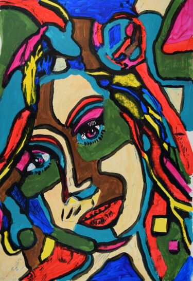 Painting titled "Amy" by Henk Adriani, Original Artwork, Acrylic