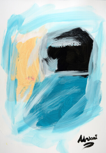 Картина под названием "acrylic on paper 29…" - Henk Adriani, Подлинное произведение искусства, Акрил