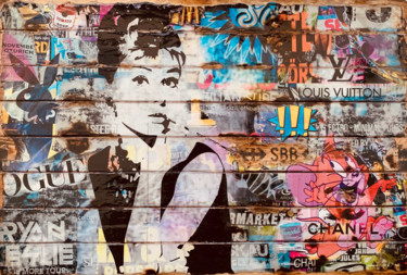 Collages intitulée "Audrey Pop" par Adriano Cuencas, Œuvre d'art originale, Collages