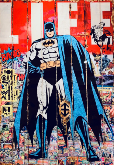 Collages getiteld "Batman 80th Anniver…" door Adriano Cuencas, Origineel Kunstwerk, Collages
