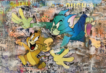 Collages titled "(SOLD) Tom & Jerry…" by Adriano Cuencas, Original Artwork, Collages