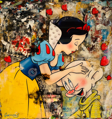 Colagens intitulada "Snow White Smak" por Adriano Cuencas, Obras de arte originais, Colagens