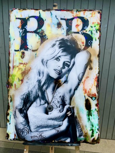 Colagens intitulada "Brigitte Bardot Lou…" por Adriano Cuencas, Obras de arte originais, Colagens